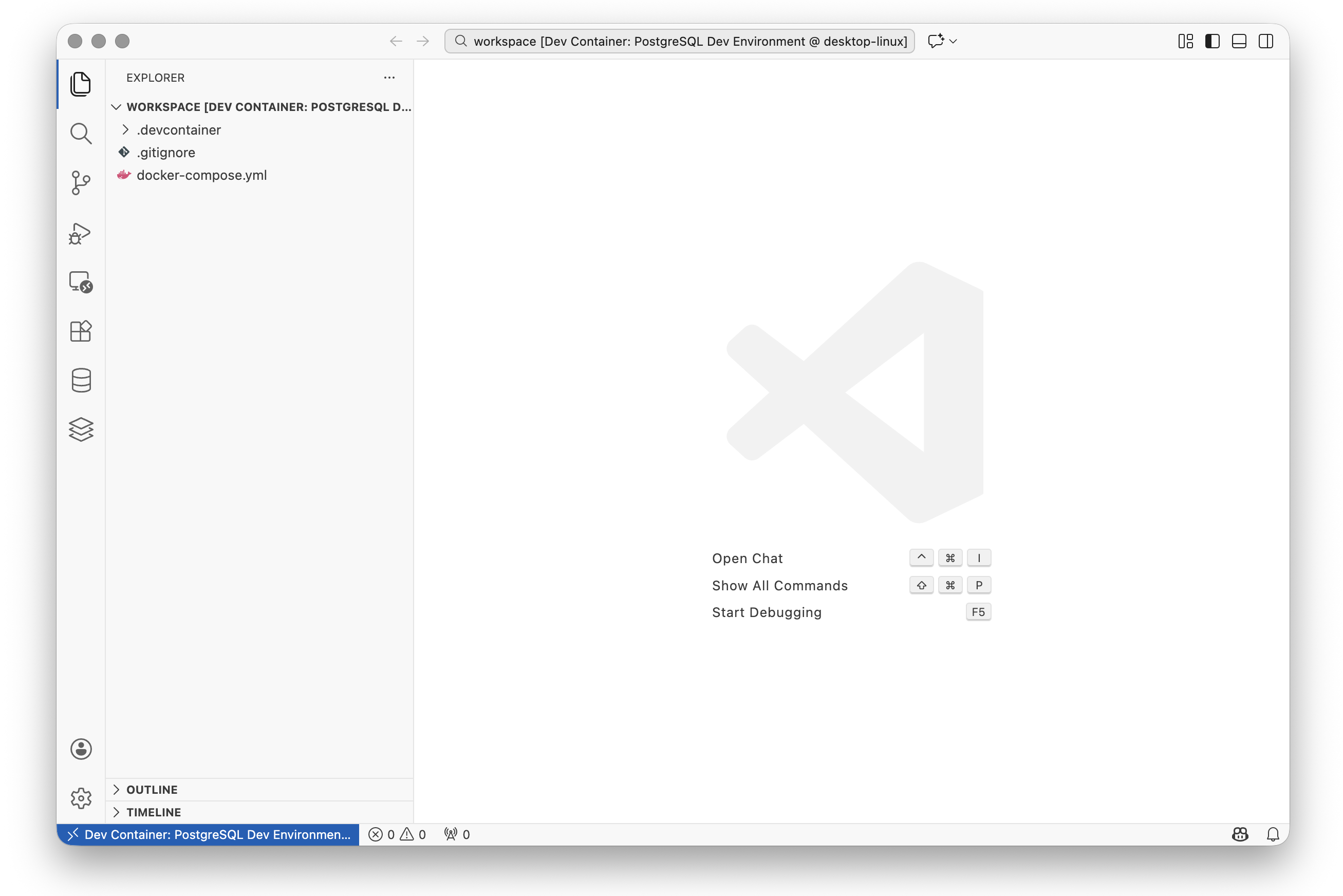 Fig. 7. VSCode running inside the container