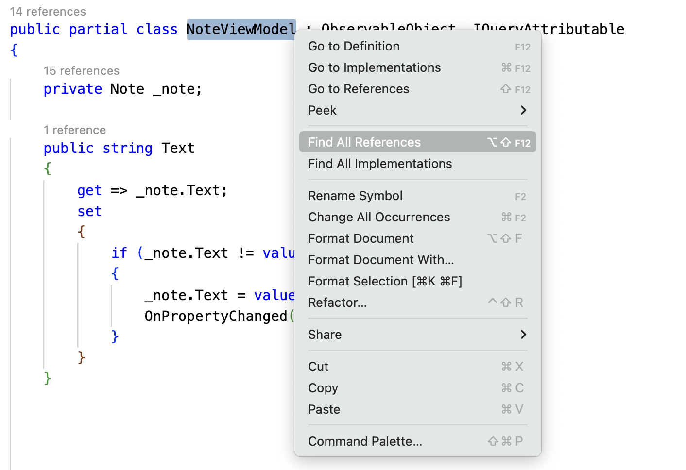 Fig. 3. Usages information in VSCode