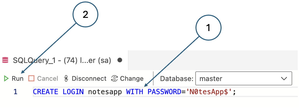 Fig. 3. Creating a server-level login in Azure Data Studio