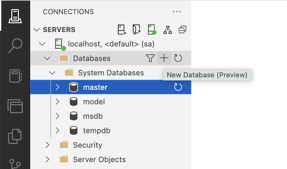 Fig. 4. Creating a new database in Azure Data Studio