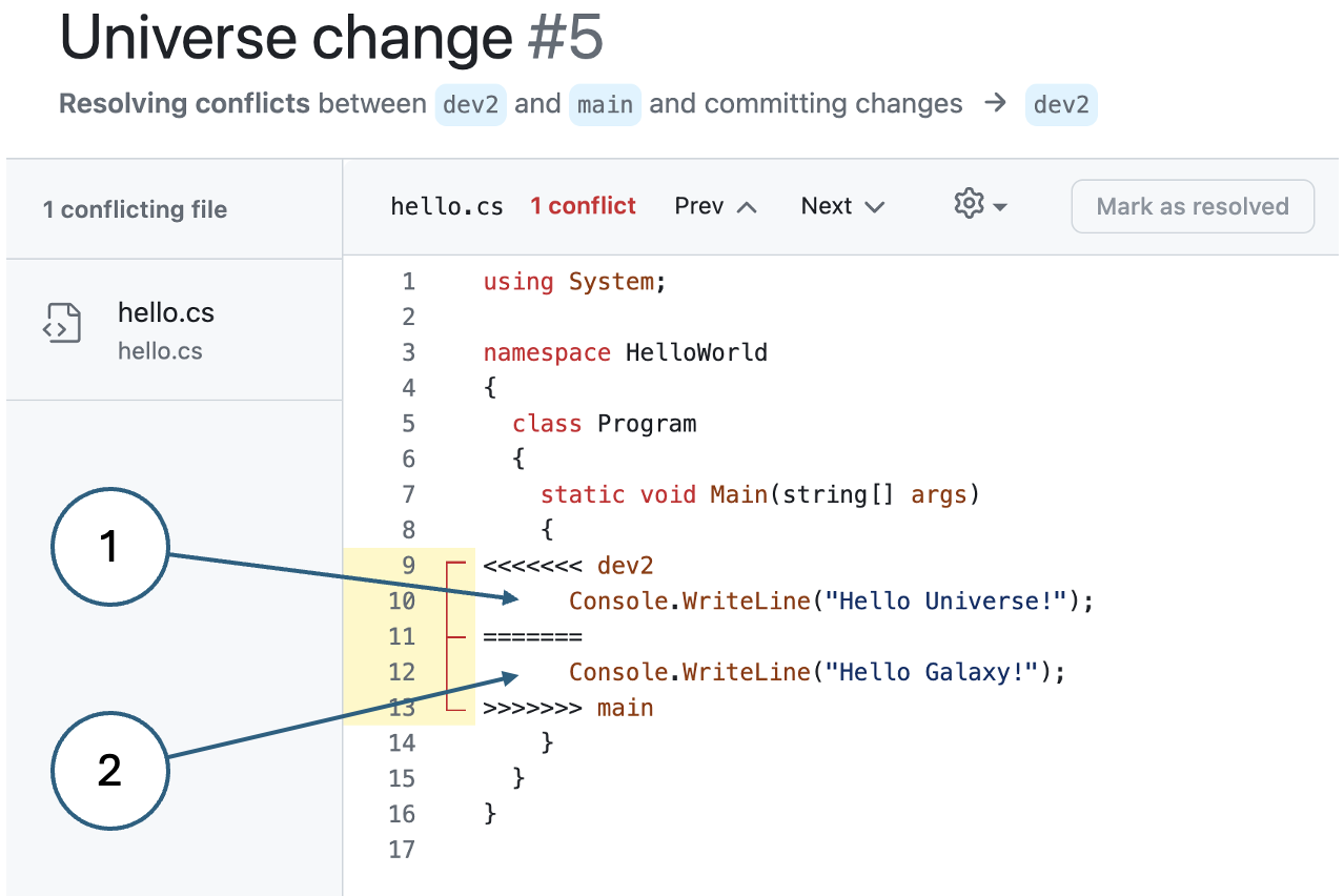 Fig. 22. Editing a merge conflict