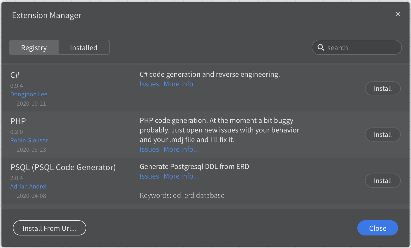 Fig. 5. The C# extension.