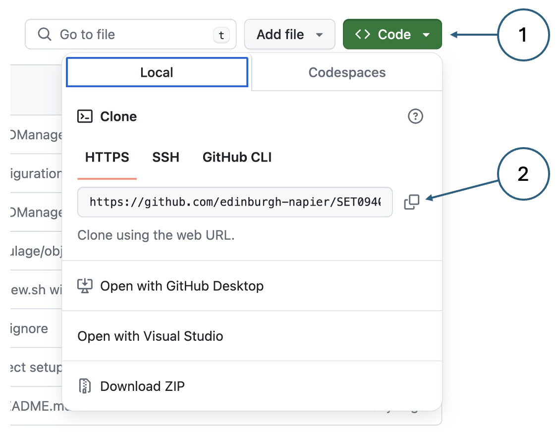 Fig. 1. Finding your repository's github link